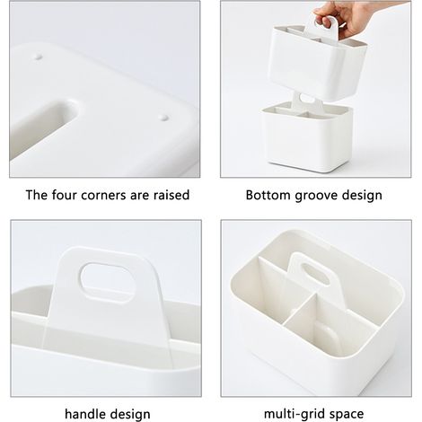 Lot en 1, boîte de rangement de table portable pour cosmétiques (sachet), blanc, comme sur l’image (1/5)