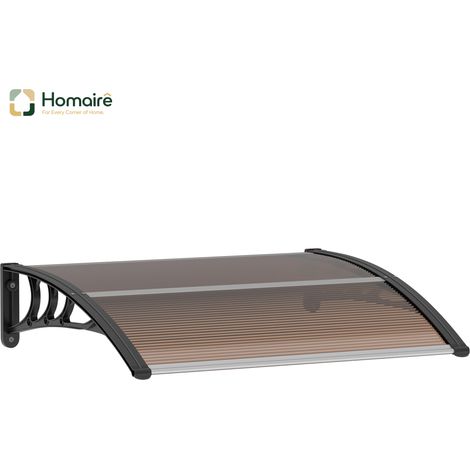 Auvent en polycarbonate étanche avec protection de bord en aluminium résistant aux UV pour porte fenêtre balcon (1/5)