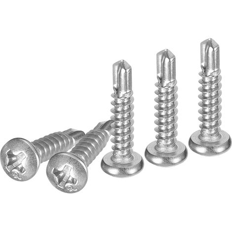 50Pack 6x3/4" Vis Autoforeuses À Tête Plate Vis À Tôle (1/5)