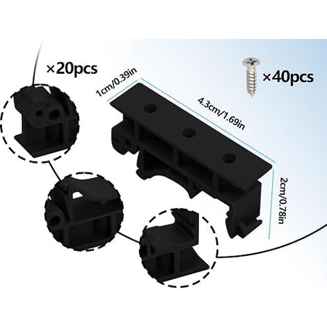 DIN Rail Adapter, DIN PCB Bracket, PCB Bracket Clip, DIN Rail Bracket Installation Adapter, Black, 35mm (1/4)