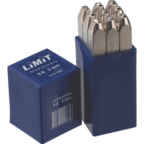 Set de punzones números para acero inoxidable, 4mm  Limit 244330304