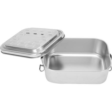 Boîte à bento pratique en acier inoxydable 304, à une seule couche, boîte à lunch isotherme pour les pique-niques et les barbecues, adaptée aux cantines scolaires. (1/5)