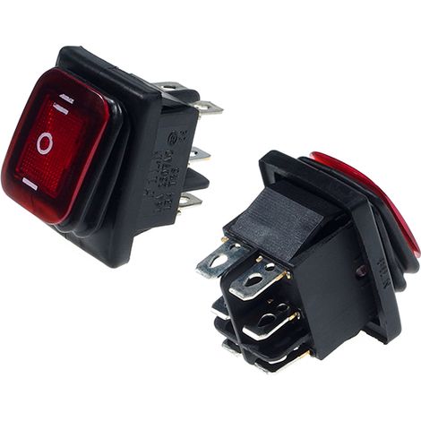 Schalter KCD6-R 16A 250V EIN-AUS-EIN IP65 ROT