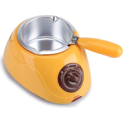Chocolat Fondant Pot Électrique Chocolat Bonbons Fondant Pot Melter Machine Cuisine Outil avec DIY Moule Ensemble Chocolat Fondant Outil (Jaune) (1/5)