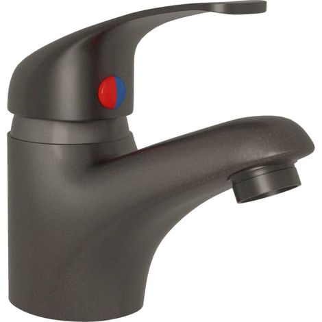 Grifo mezclador para lavabo de 13 x 10 cm zinc acero inoxidable gris 020003501 (1/4)
