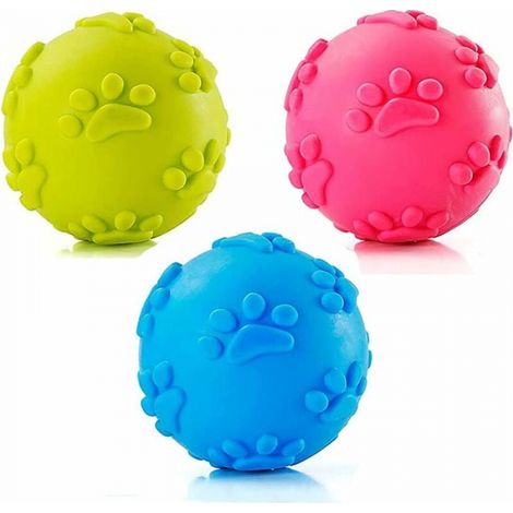 3 Pack Dog Ball Toys, Sound Ball Toys, Dog Chew Ball Toys, Puppy Molar Teeth Cleaning Ball, for Small and Medium Dogs (1/5)