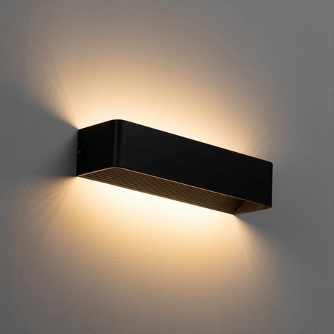 Kosilum – Applique murale LED 12W avec variateur – Finition noire élégante – 37 cm pour éclairage sur mesure – Idéale pour salons et espaces de passage