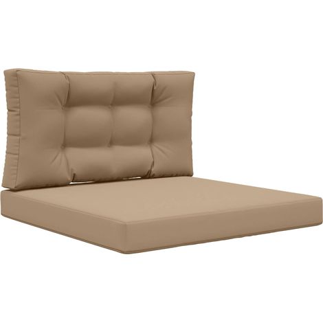 Maison Exclusive - Sofakissen für draußen 2 pcs Taupe Polyester