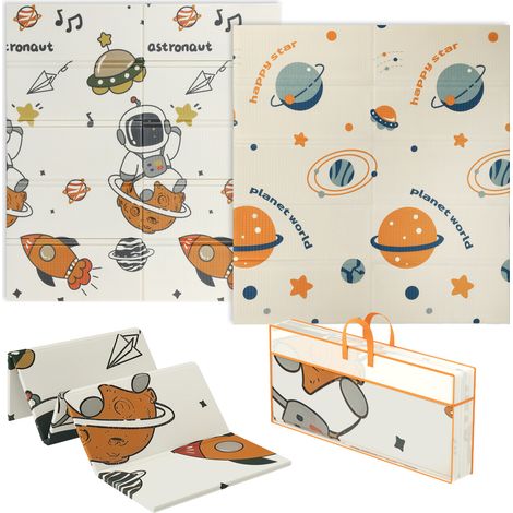 AIYAPLAY Baby Play Mat, Double Sided Crawling Mat, Astronaut & Planet Theme (1/5)