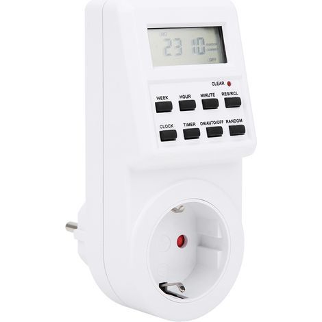 Minuterie électrique enfichable avec écran LCD, prise UE TM03, 230 V (1/5)
