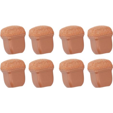 Lot de 8 protège-pieds de chaise, tabouret et table, silencieux et épais, marron, de forme carrée. (1/5)