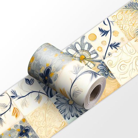 Frise Murale YX186 10cm X 240cm Adhesive Autocollante Papier Peint pour Décoration Intérieure Facile à Poser