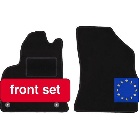 Alfombrillas de terciopelo para coche, material de polipropileno, diseñadas para Peugeot 3008, diseño antideslizante, se adaptan a la zona delantera, acabado en negro. (1/5)