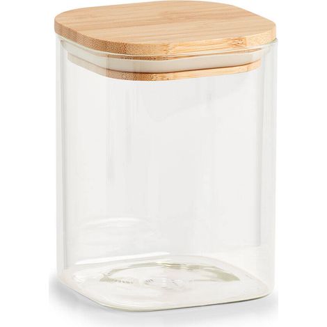Récipient en verre carré avec couvercle hermétique, 900 ml