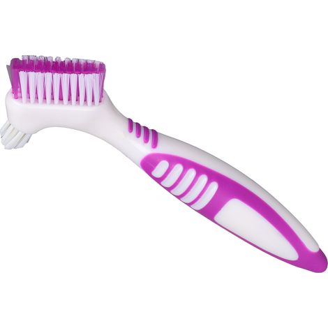 Brosse à dents double face portable pour le nettoyage des prothèses dentaires (1/5)