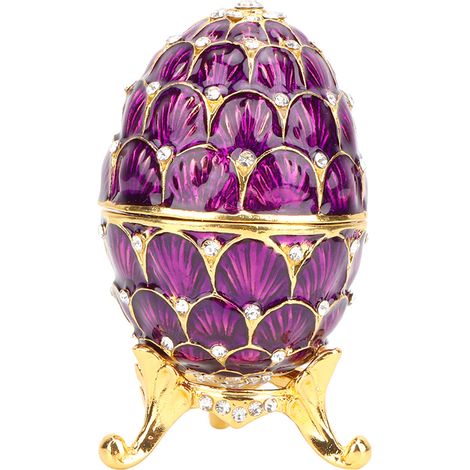 Caja De Joyas - Caja De Huevos De Pascua Esmaltada - Estilo Vintage - Para Anillos Y Collares - 1 Unidad (1/5)