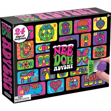 Calendrier de l'Avent Nee Doh Squishmas 2025 : compte à rebours de 24 jours avant Noël Jouets Squishy à presser Nee Doh, surprise de Noël.