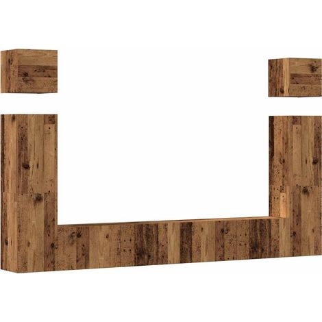 Ensemble de meuble TV mural 6 pcs,Banc TV,Armoire TV vieux bois bois d'ingénierie CFW357563 (1/5)