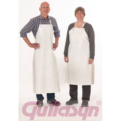 Tablier PVC résistant aux acides Guttasyn® FR5 L.env.120xl.env.90cm blanc GUTTASYN