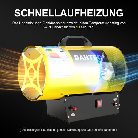 Gasheizgebläse 30 kw Tragbar Heizkanone Gasheizer Bauheizer Luftmenge 1000 m³/h Heizlüfter Gas Elektroheizer für Baustellen, Garage [Energieklasse A] (1/5)