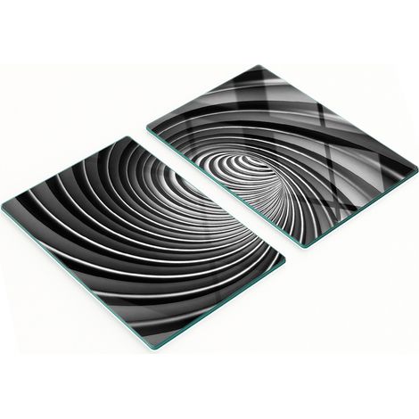 Küchenschneidebretter aus Glas mit abstraktem Wirbelmuster, 2 x 40 x 52 cm (1/5)