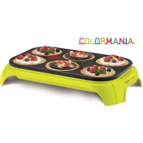 Tefal – Crêpière 1000W 6 empreintes 12 cm – Revêtement antiadhésif Prométal – Indicateur Thermo-Spot – Cordon amovible 1.2 m