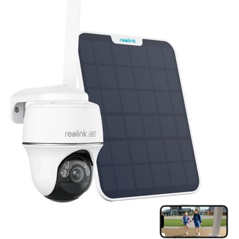 Reolink 8MP 4G LTE Videocamere di sorveglianza a batteria per esterni , visione notturna a colori, panoramica a 355° e inclinazione a 140°, rilevamento persone/veicoli, Go PT Ultra + pannello solare