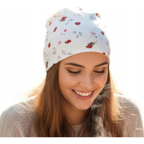Bonnet de nuit en coton Gaya Comfort Ladybug après chimiothérapie (1/4)