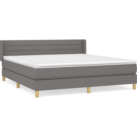 Maison Exclusive - Giroletto a Molle con Materasso Grigio Scuro 180x200 cm Tessuto (1/5)