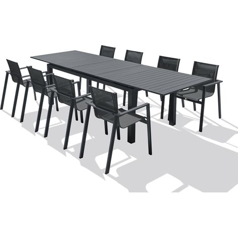 MIAMI - Ensemble repas de jardin 8 places en aluminium - DCB GARDEN