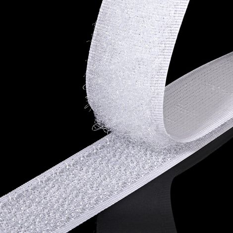 Ruban auto-agrippant double face 8 m x 20 mm, ruban blanc de fixation au dos (adhésif) (1/5)