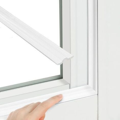 (Weiß, 3 m 3 cm 7 mm) Schalldämmende Fensterdichtung, selbstklebendes Dichtungsband für Schiebefenster, Türdichtung, wind- und staubdicht (1/4)