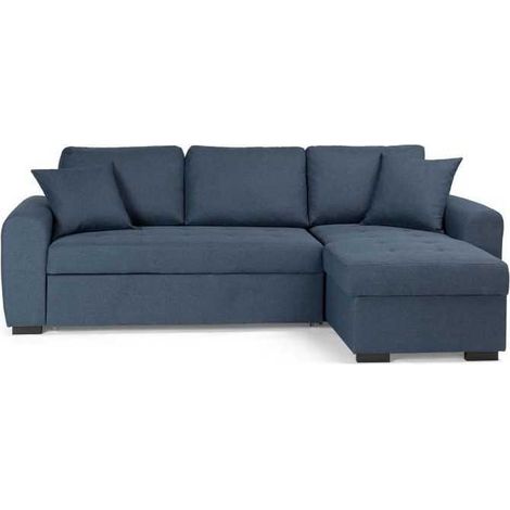 Hamilton Ecksofa mit ausziehbarer Funktion in Blau mit Stauraum (1/3)