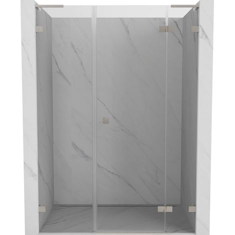 Mexen Lunar L Duschdrehtür rechts 150 cm, transparent, gebürsteter Nickel - 834SL-150-050-97-00-P (1/5)