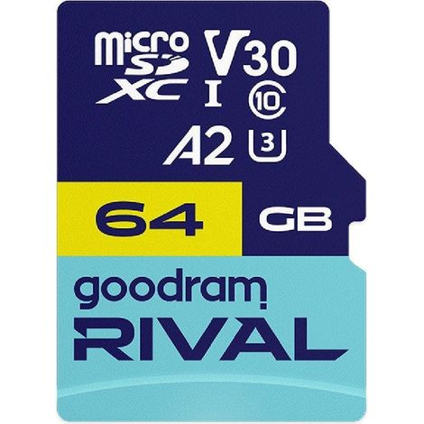 Carte microSDXC Goodram 64 Go V30 A2 UHS-I U3 rivale ada