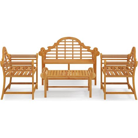 Maison Exclusive - 4-tlg. Garten-Lounge-Set Massivholz Teak (1/5)