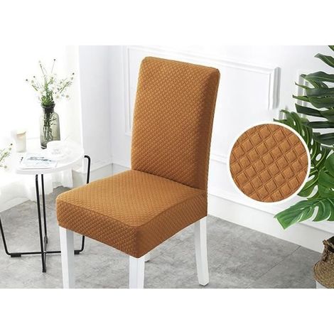 Housse de chaise Housse de siège de salle à manger Housses de meubles amovibles Housses de chaises anti-poussière Café 55-65CM-Ywey (1/3)