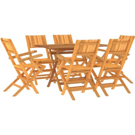 Set da pranzo per mobili da giardino mobili da esterno 7 pezzi in legno massello di teak 020014344