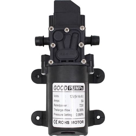 Pompe Aspirante À Membrane Haute Pression 12V 72W 6L Tuyau Droit Pour Eaux Usées (1/4)