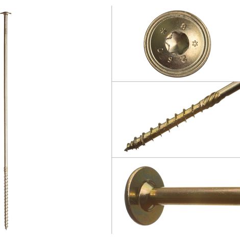 Tellerkopfschrauben gelb verzinkt 8,0 x 360 mm Torx - Schachtel