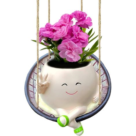 Outdoor Pflanzentopf Smile Face Design Outdoor Harz für (1/5)
