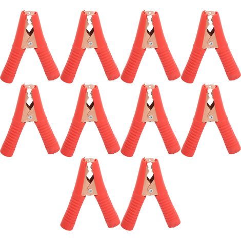 J.60020 100A Pince de batterie entièrement protégée, onduleur, câble de connexion dédié, pince de pêche, pince de test, connecteur de fil, 10 pièces par paquet, rouge. (1/5)