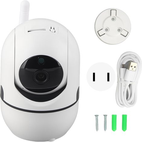 Caméra de surveillance intérieure WiFi 1080P HD, détection de mouvement, vision nocturne infrarouge, prise US 100-240V, pour maison ou bureau. (1/5)