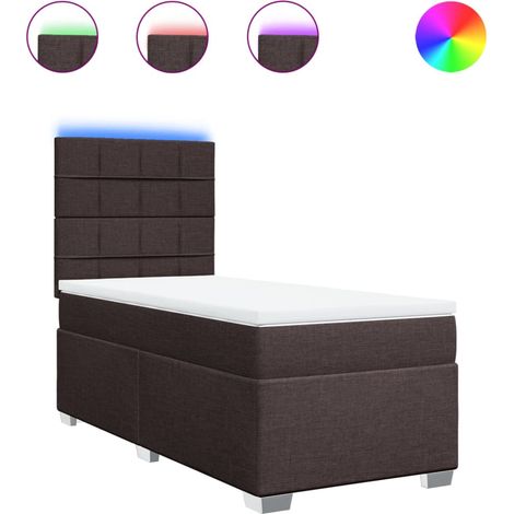 Maison Exclusive - Sommier à lattes de lit avec matelas Marron foncé 90x190 cm (1/5)