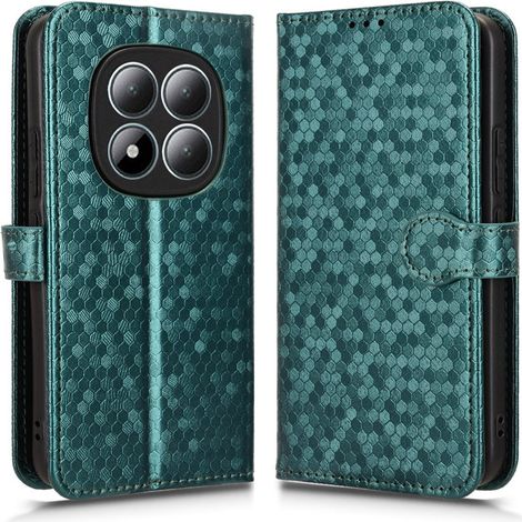 Funda tipo libro para Xiaomi Redmi Note 15 Pro Plus 5G / Poco M8 Pro 5G, diseño de rombos tipo cartera, color verde. (1/5)