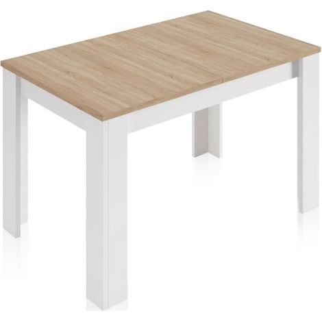 Mesa de comedor extensible Kendra 123 Blanco Artik (Blanco Mate) - Roble Canadian 123–173cm (ancho) x 78cm (alto) (1/5)