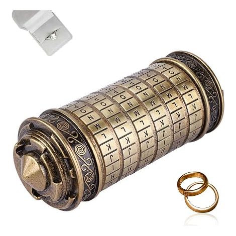 Code Lock, Mini Cryptex Lock, Puzzle Boxes with Hidden Compartments Ring Holder Gift Default Password: ILOVEUBBirthday Gifts for Her (1/5)