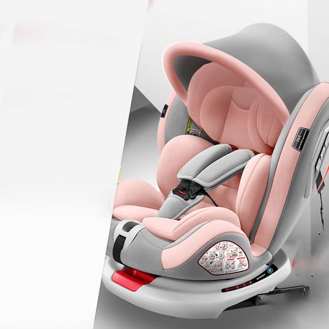 (Exclusivité Asie du Sud-Est) Siège auto pour bébé, pivotant à 360°, simple et portable, universel, rouge cerise. Équipement complet : pare-soleil, rotation à 360°, assise enveloppante, protections la (1/2)