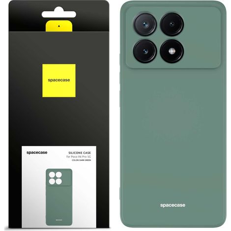 Funda de silicona Spacecase para Poco X6 Pro 5G, color verde oscuro. (1/5)