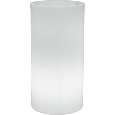 PALMA 70 Hoher, runder Blumenkasten mit Licht für Pflanzen und Blumen, sehr widerstandsfähig. Solarladung und wiederaufladbare Batterie. RGB-Licht und Hergestellt aus Polyethylen in Spanien. (1/5)